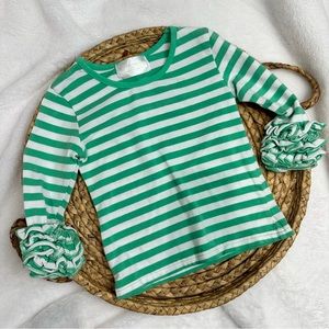 18m Sew Sassy Green & White Ruffled Layering Top